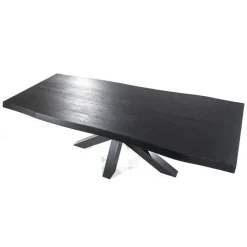 Straluma Eiken boomstam tafel met spinpoot zwart 240x100 cm><noscript><img width=