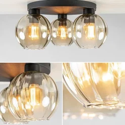 Straluma Elegante plafondlamp 3-lichts amber glas><noscript><img width=