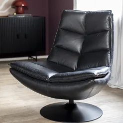Straluma Fauteuil Sven leder - zwart><noscript><img width=