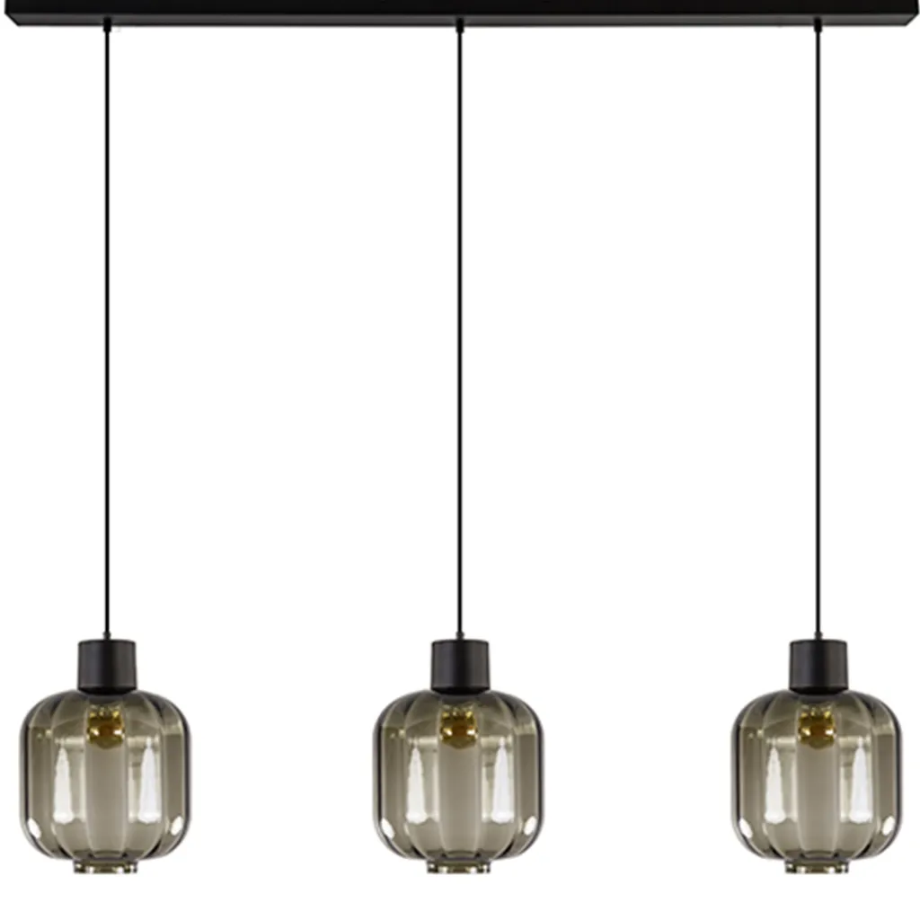 Straluma Glazen eettafelhanglamp zwart luxury> Pendel Lampen|Keukenverlichting