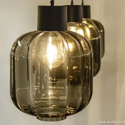 Straluma Glazen eettafelhanglamp zwart luxury><noscript><img width=
