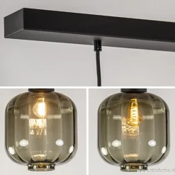 Straluma Glazen eettafelhanglamp zwart luxury><noscript><img width=