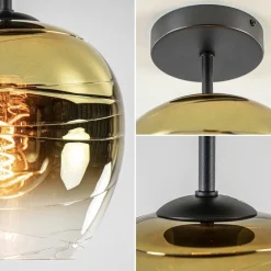 Straluma Glazen plafondlamp gold gradient met zwart><noscript><img width=