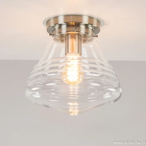 Straluma Glazen plafondlamp helder Art Deco> Plafonnières|Woonkamerlampen