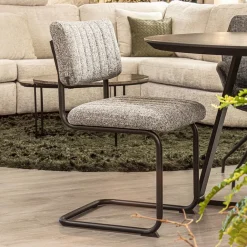 Straluma Grijze eetkamerstoel met zwart frame><noscript><img width=