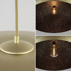 Straluma Grote design hanglamp koepel mat goud met zwart 90 cm><noscript><img width=