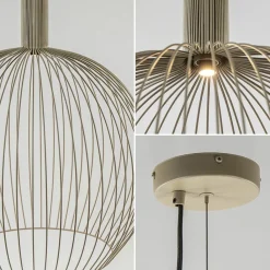 Straluma Grote draad hanglamp mat zand 70 cm><noscript><img width=