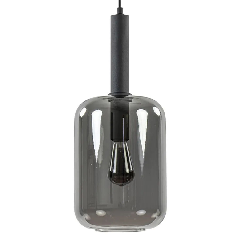 Straluma Grote hanglamp Lekar zwart met smoke glas> Hanglampen|Light and Living