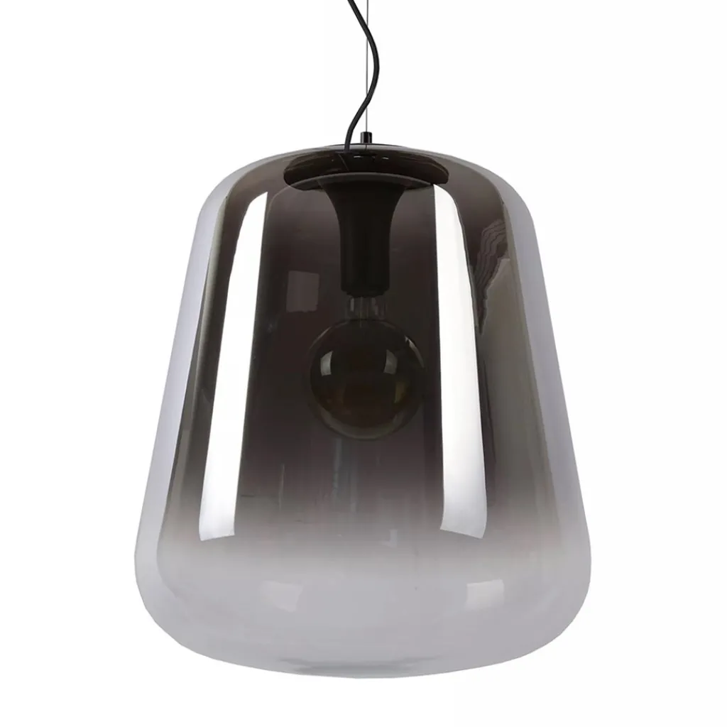Straluma Grote hanglamp smoke glazen kap met zwart> Eettafellampen|Eetkamerverlichting