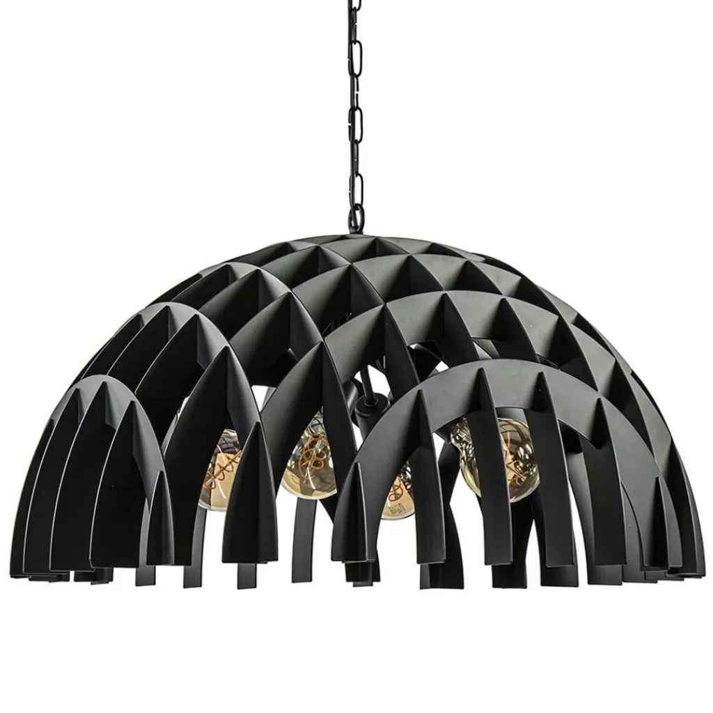 Straluma Grote koepel hanglamp Dome mat zwart metaal> Eettafellampen|Keukenverlichting