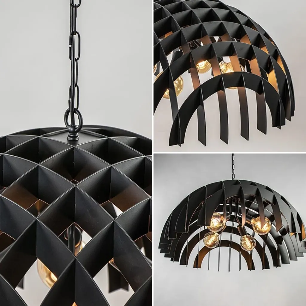 Straluma Grote koepel hanglamp Dome mat zwart metaal> Eettafellampen|Keukenverlichting