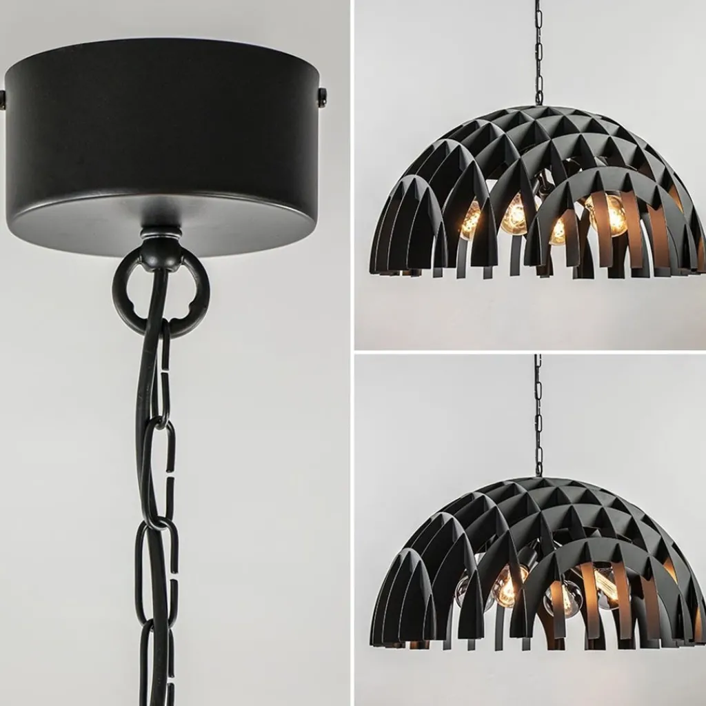 Straluma Grote koepel hanglamp Dome mat zwart metaal> Eettafellampen|Keukenverlichting