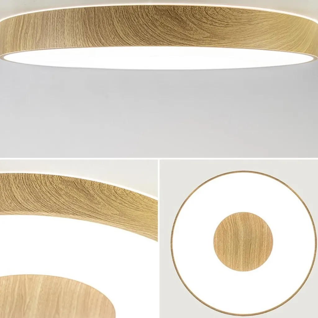 Straluma Grote LED plafondlamp met houtlook 65 cm> Plafondlampen|Plafonnières