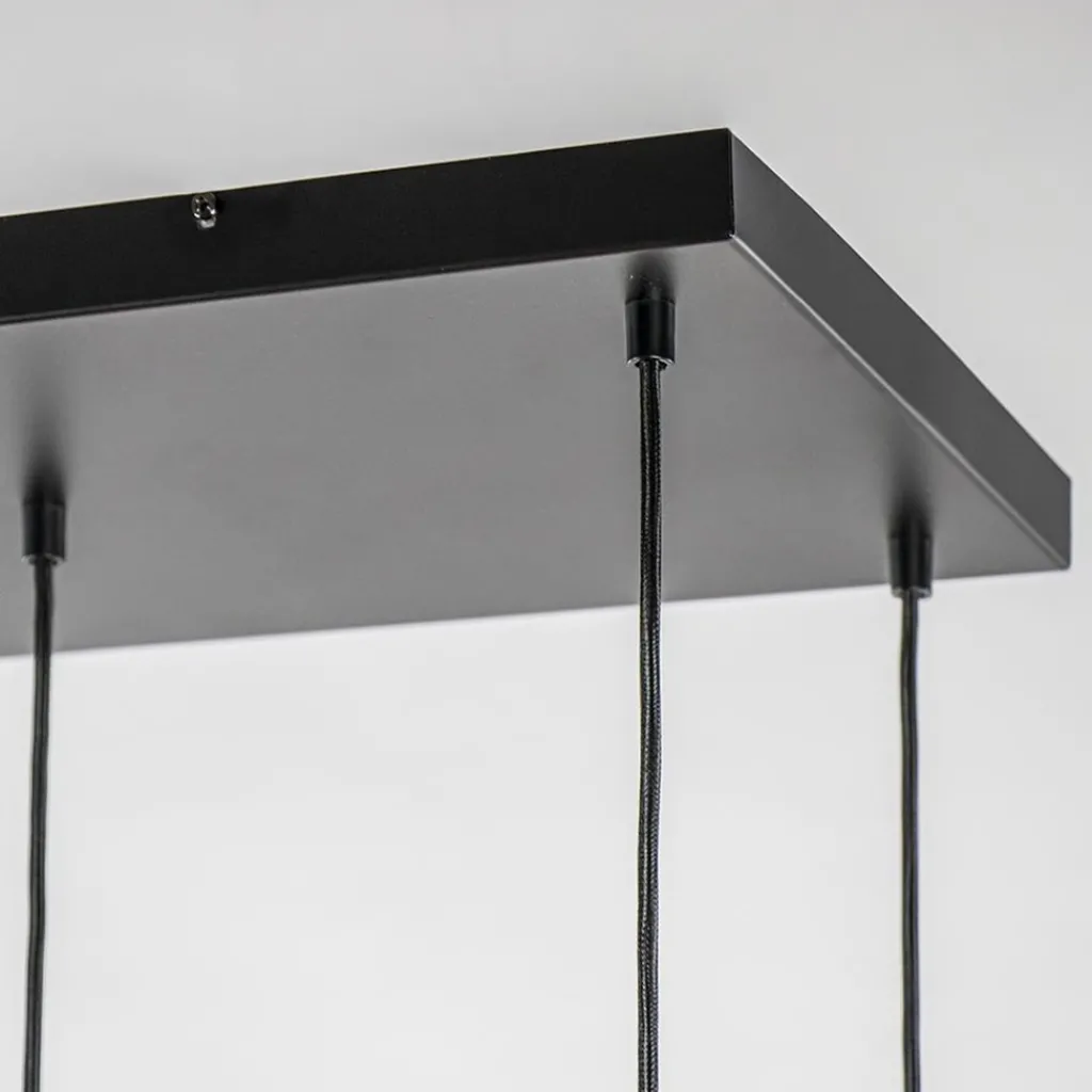 Straluma Grote 8-lichts hanglamp cilinder zwart met goud> Eettafellampen|Eetkamerverlichting
