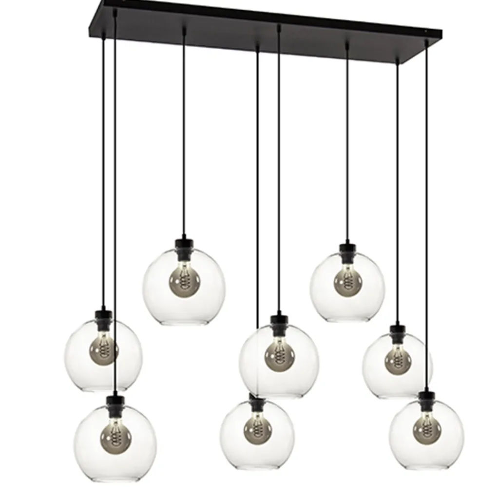 Straluma Grote 8-lichts multipendel/ hanglamp met helder glas> Eettafellampen|Pendel Lampen