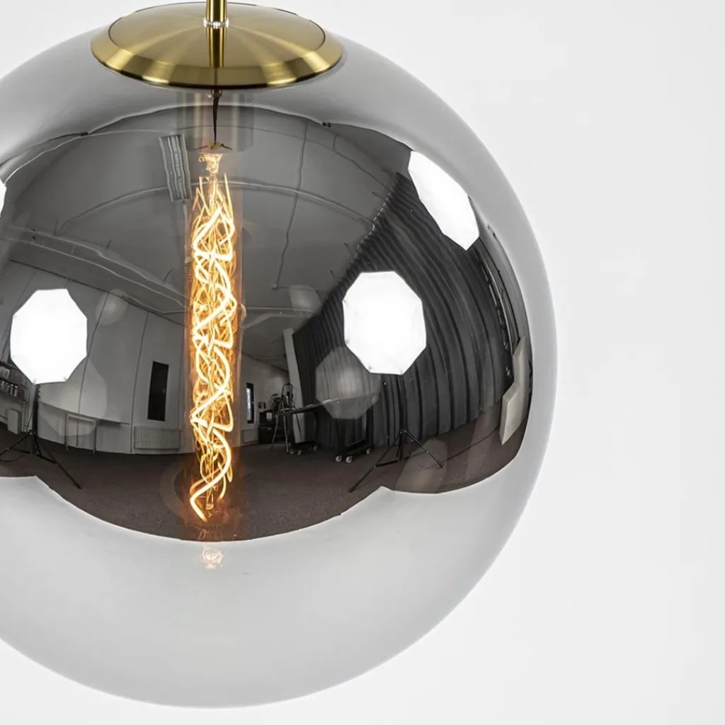 Straluma Grote luxe hanglamp brons + smoke glas Medina> Light and Living|Design Verlichting