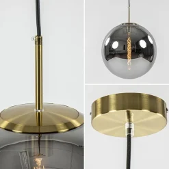 Straluma Grote luxe hanglamp brons + smoke glas Medina><noscript><img width=