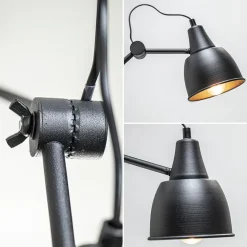 Straluma Grote retro wandlamp met zwarte kap verstelbaar><noscript><img width=