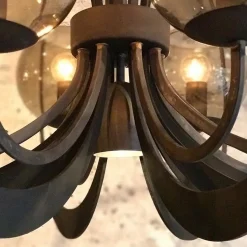 Straluma Grote ronde hanglamp metaal  met smoke glas en spot><noscript><img width=
