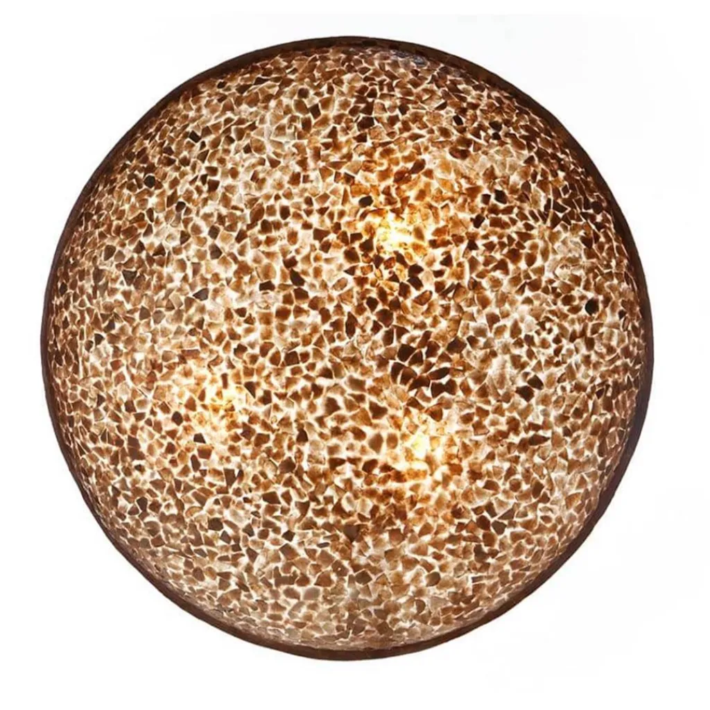 Straluma Grote schelpen wandlamp bruin met goud 60 cm> Schelpenlampen|Beach Verlichting