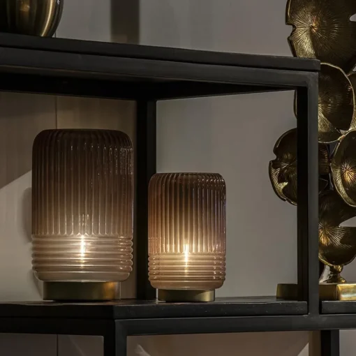 Straluma Grote tafellamp op batterijen donkerbruin Lipa> Tafellampen|Light and Living