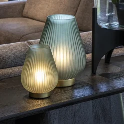 Straluma Grote tafellamp op batterij Tajera donker groen/goud></noscript> Tafellampen|Light and Living