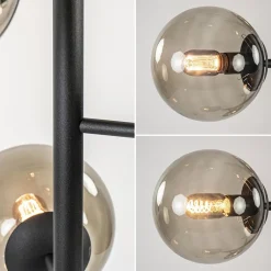 Straluma Grote vloerlamp 6-lichts zwart met smoke glazen bollen></noscript> Vloerlampen|Retro Verlichting