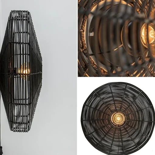 Straluma Grote wandlamp Mataka donker bruin rotan inclusief snoer> Light and Living|Halverlichting