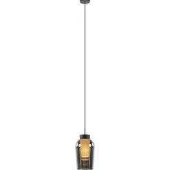 Straluma Hanglamp 1 lichts zwart/marmer met smoke glas><noscript><img width=