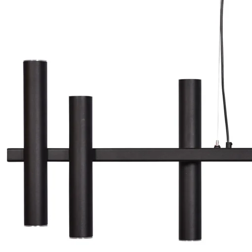 Straluma Hanglamp 8 tubes op balk zwart 140cm> Eettafellampen|Keukenverlichting