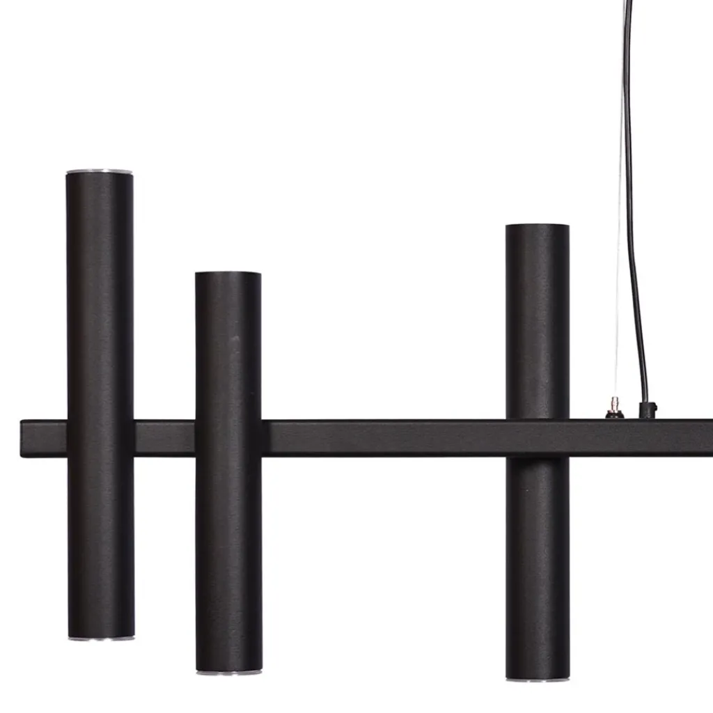 Straluma Hanglamp 8 tubes op balk zwart 140cm> Eettafellampen|Keukenverlichting