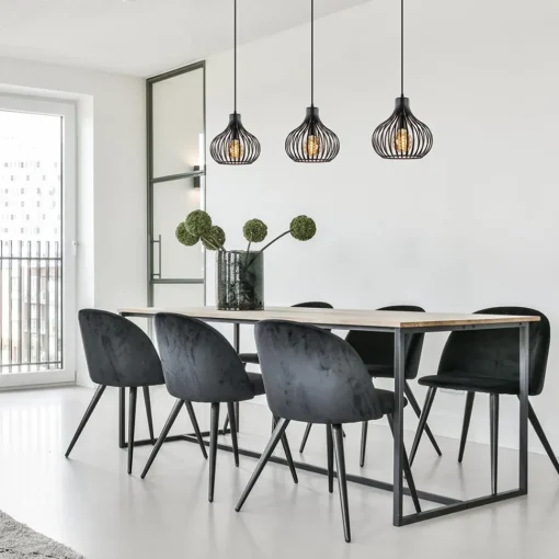 Straluma Hanglamp Aglio 28cm 3L op balk zwart> Eettafellampen|Draadlampen