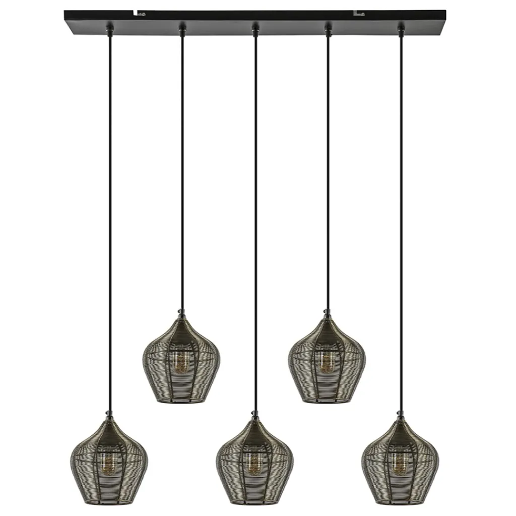 Straluma Hanglamp Alvaro 5-lichts antiek brons> Hanglampen|Eettafellampen