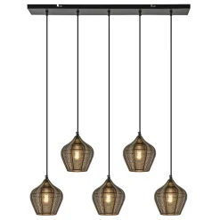Straluma Hanglamp Alvaro 5-lichts antiek brons> Hanglampen|Eettafellampen