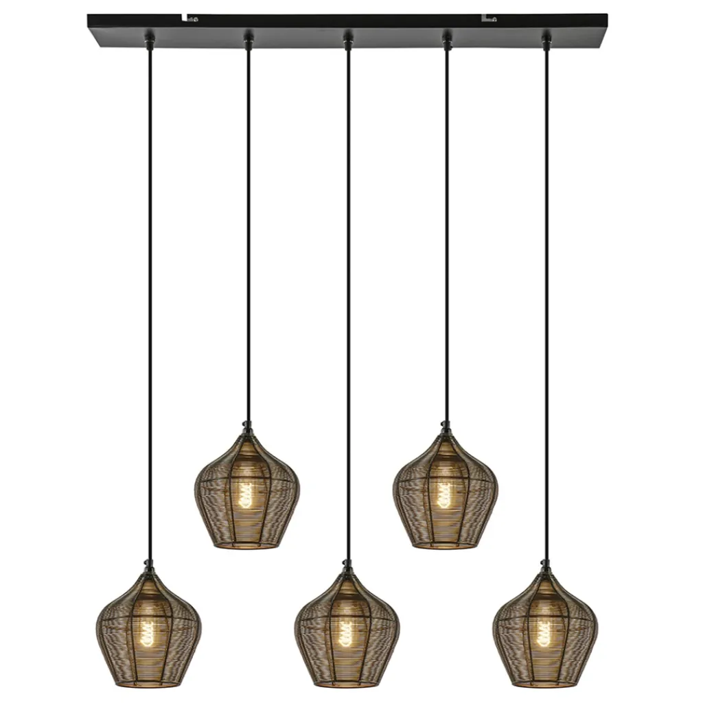 Straluma Hanglamp Alvaro 5-lichts antiek brons> Hanglampen|Eettafellampen