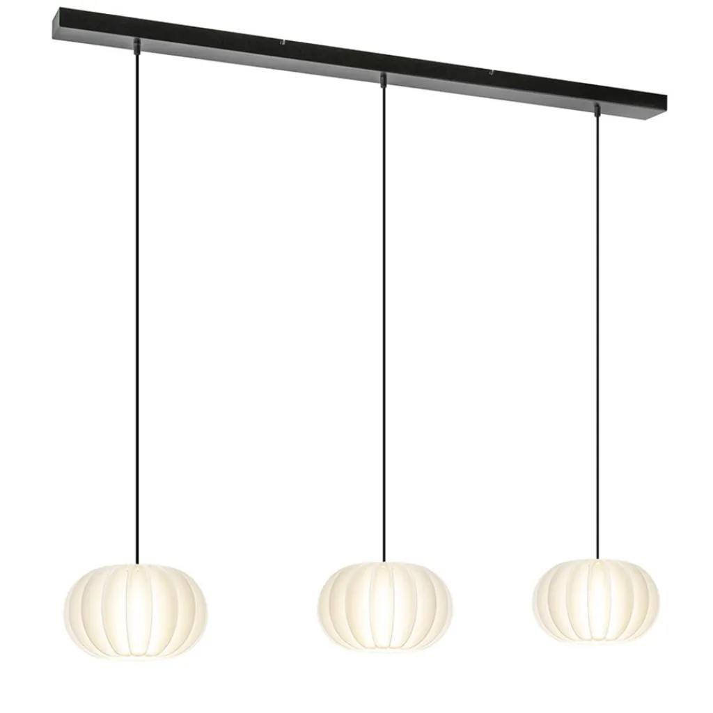 Straluma Hanglamp Arena 3L op balk zwart/kap wit> Eettafellampen|Eetkamerverlichting