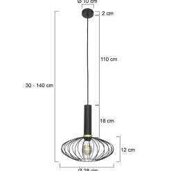 Straluma Hanglamp Aureole ovaal zwart><noscript><img width=