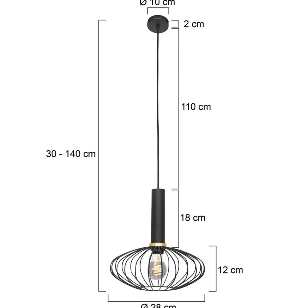 Straluma Hanglamp Aureole ovaal zwart> Hanglampen|Draadlampen
