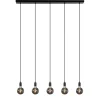 Straluma Hanglamp balk 110cm + 5x pendel zwart> Eettafellampen|Pendel Lampen