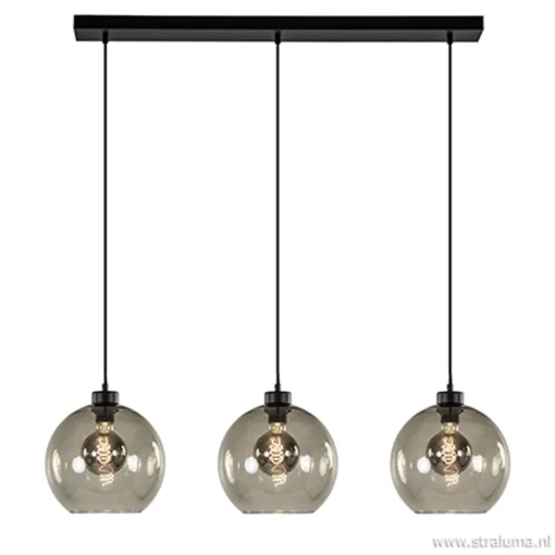 Straluma Hanglamp balk 3L smoke bolglas> Eettafellampen|Pendel Lampen