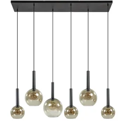 Straluma Hanglamp Bella Smoke 6L multipendel zwart/glas mix><noscript><img width=