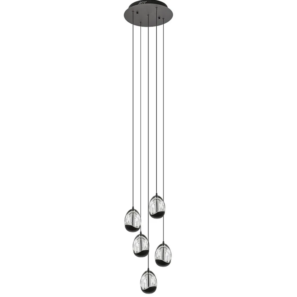 Straluma Hanglamp Black Egg 5L rond zwart/helder> Hanglampen|Eettafellampen