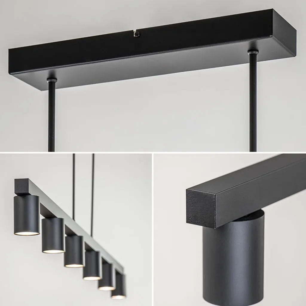 Straluma Hanglamp Bounce 6L 160cm zwart> Eettafellampen|Keukenverlichting