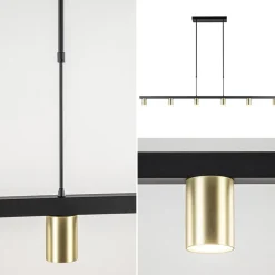 Straluma Hanglamp Bounce 6L 160cm zwart/goud></noscript> Eettafellampen|Keukenverlichting