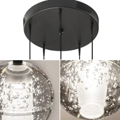 Straluma Hanglamp Bubbles 5L rond zwart/helder dtw></noscript> Hanglampen|Eettafellampen