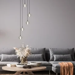 Straluma Hanglamp Bubbles 5L rond zwart/helder dtw></noscript> Hanglampen|Eettafellampen