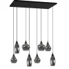 Straluma Hanglamp Cambio 8L zwart + smoke glas> Eettafellampen|Keukenverlichting