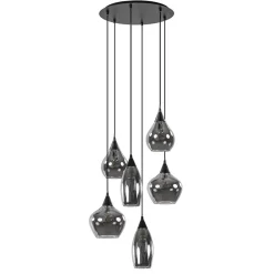 Straluma Hanglamp Cambio 6L zwart + smoke glas mix><noscript><img width=
