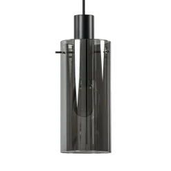 Straluma Hanglamp cilinder zwart met smoke glas><noscript><img width=