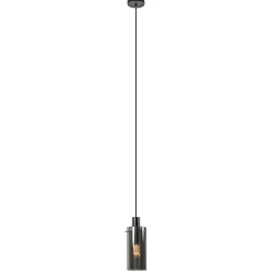 Straluma Hanglamp cilinder zwart met smoke glas><noscript><img width=